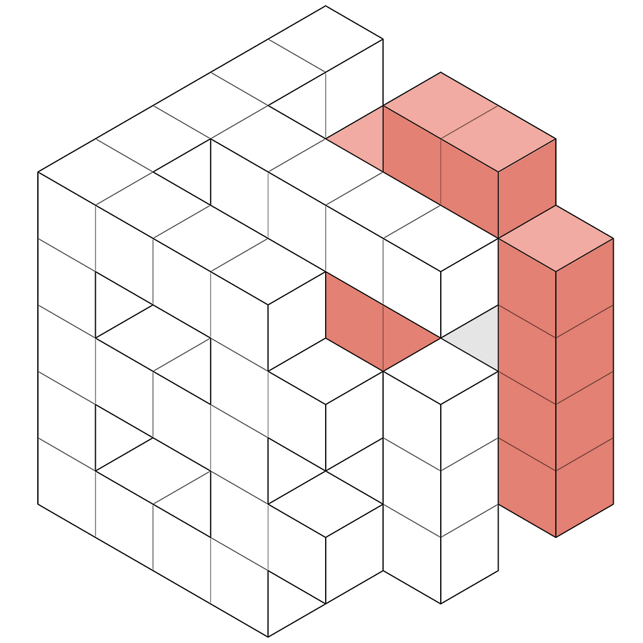 Axonometric, letter A
